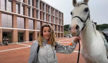 cesena-auto-fuori-uso-le-negano-lo-smart-working-va-al-lavoro-a-cavallo-da-mensa-matellica